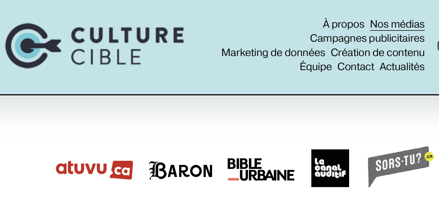 Les médias faisant partie de la coopérative Culture Cible. (Image: site web de Culture Cible)