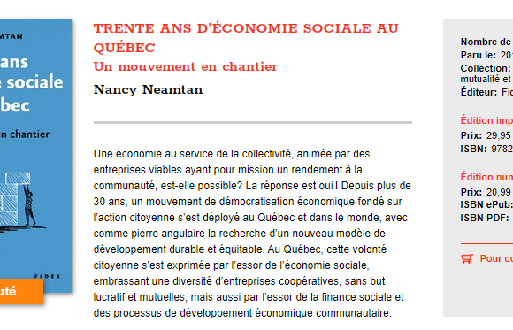 L’économie sociale depuis 30 ans au Québec